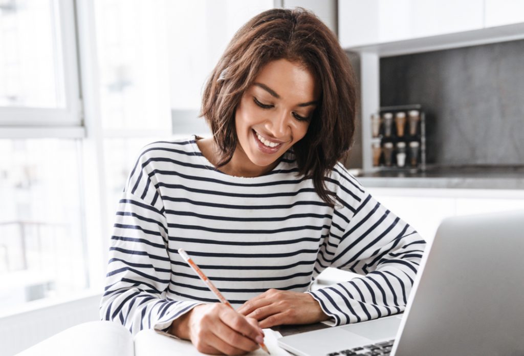 student on computer