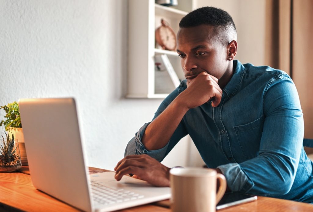 student on computer