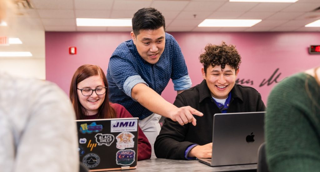 students with professor